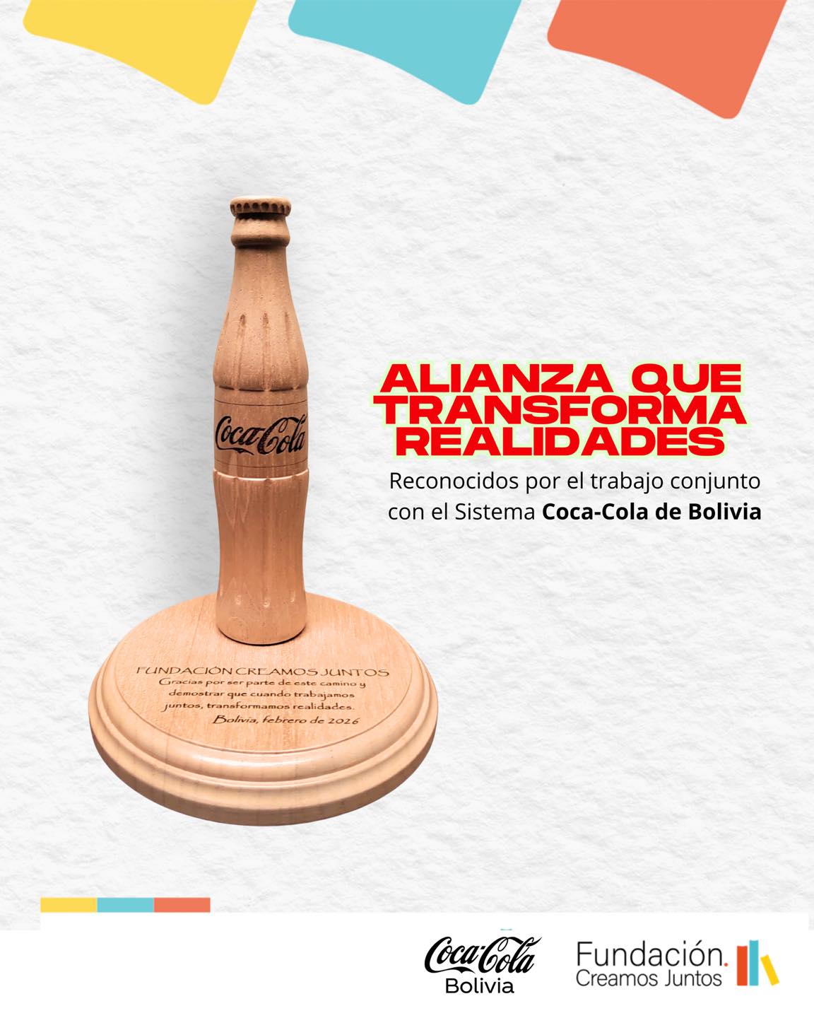 Reconocidos por el trabajo conjunto con el Sistema Coca-Cola de Bolivia